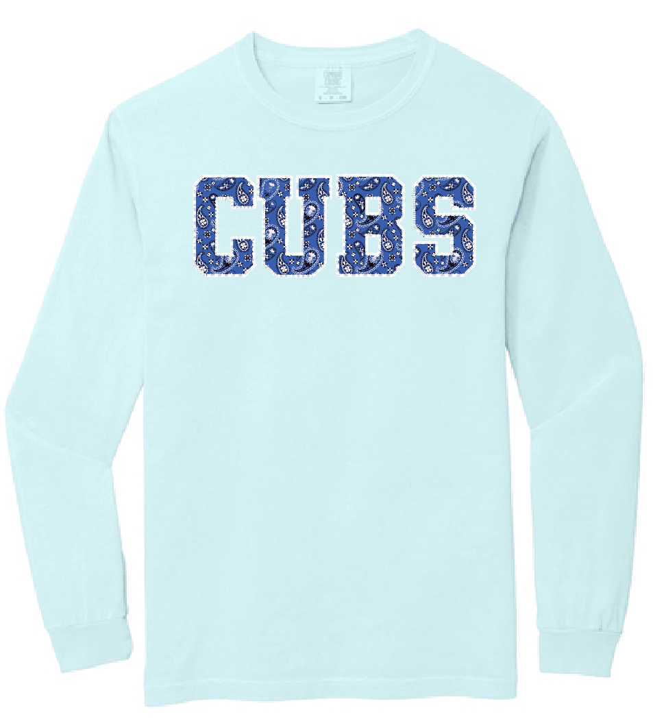 Cleveland "Bandana" Design Comfort Colors L/S T-shirt (chambray)