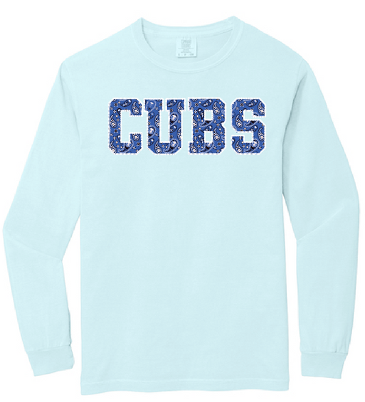 Cleveland "Bandana" Design Comfort Colors L/S T-shirt (chambray)