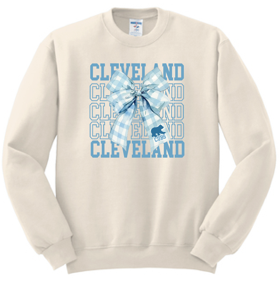 Cleveland "Bow" Design Crewneck Sweatshirt