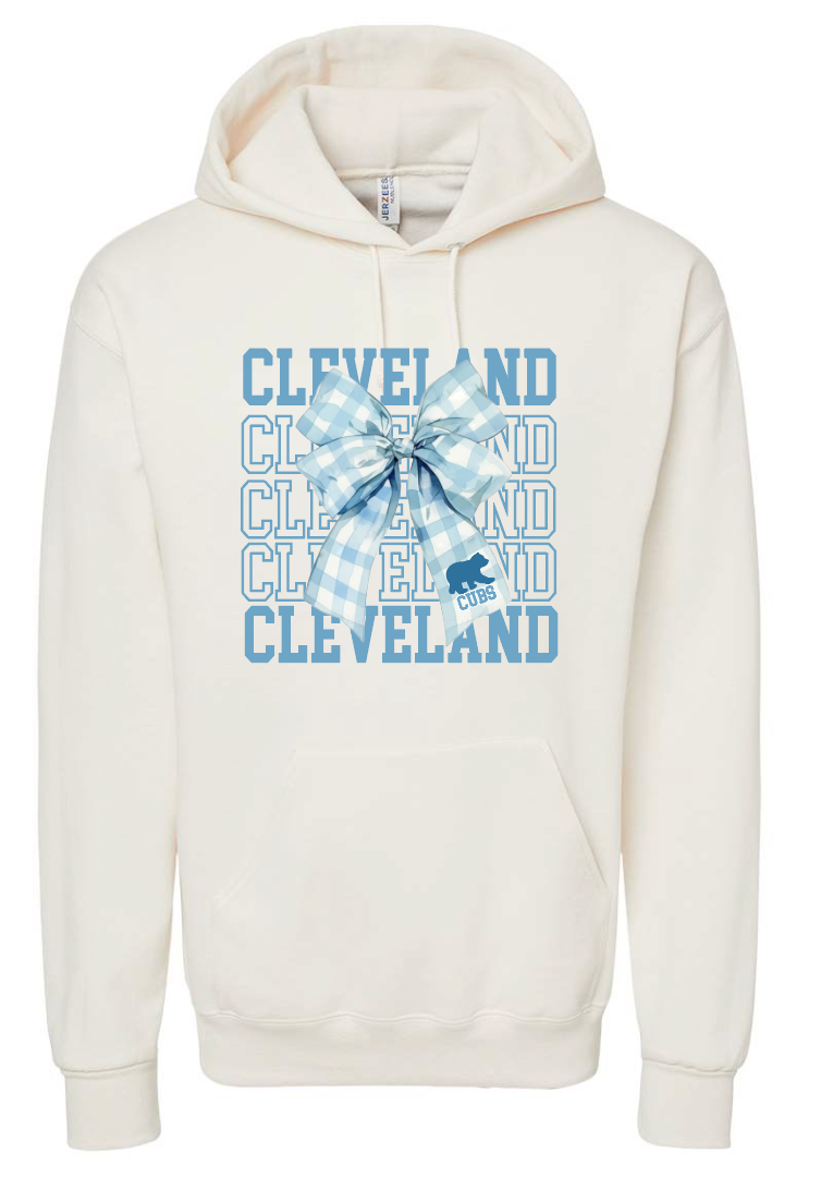 Cleveland "Bow" Design Hooded Sweatshirt