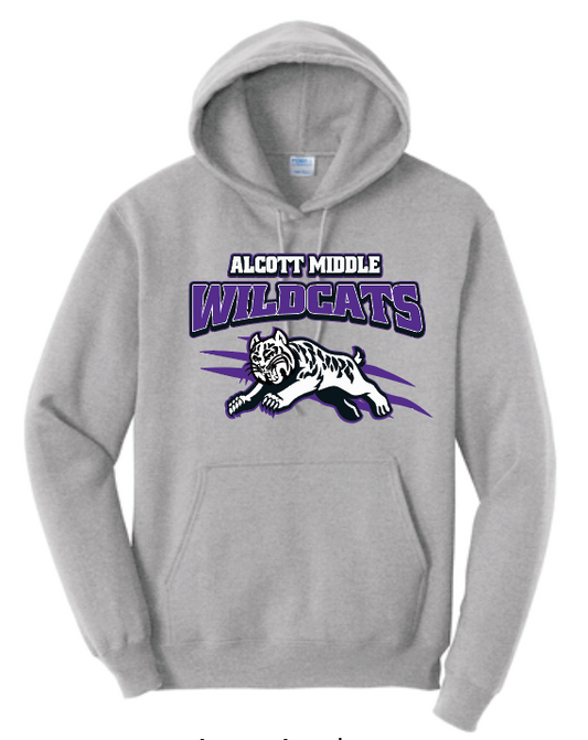 Alcott "Leaping Cat" Design Hooded Sweatshirt (heather)