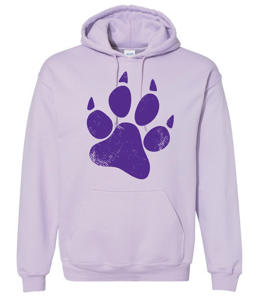 Alcott "Distressed Paw" Design Hooded Sweatshirt (orchid)