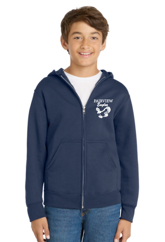 Fairview "Fairview Eagles" Design Gildan Full Zip Hooded Sweatshirt