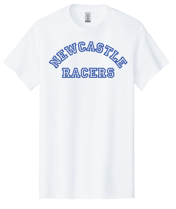 Newcastle Middle School "Curved Text" Gildan S/S T-shirt (white)