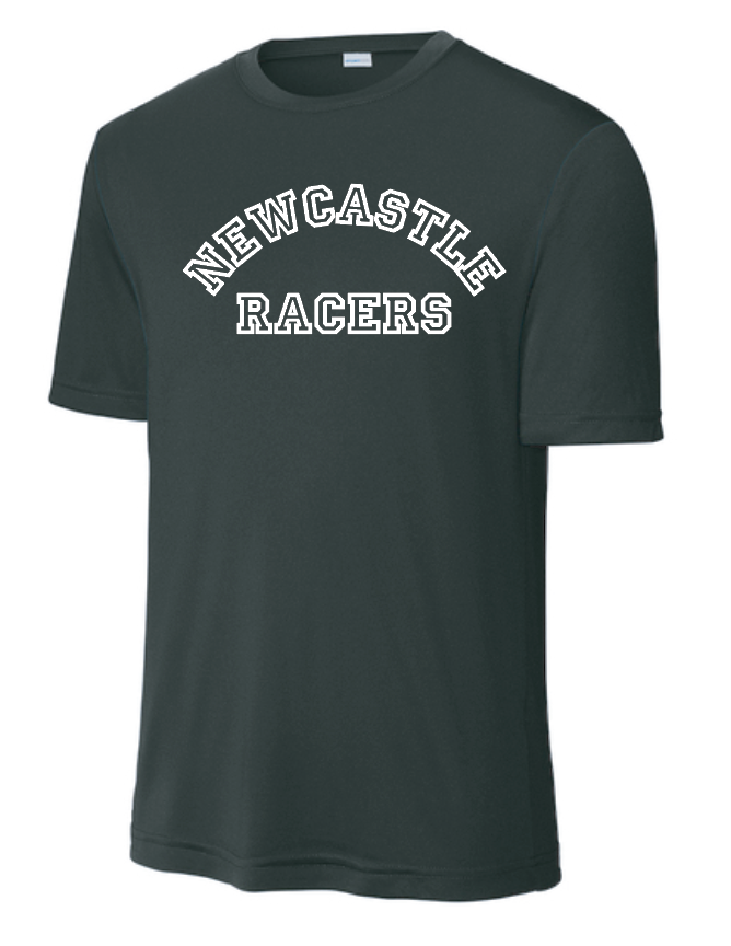 Newcastle Middle School "Curved Text" Moisture Wicking S/S T-shirt (black)