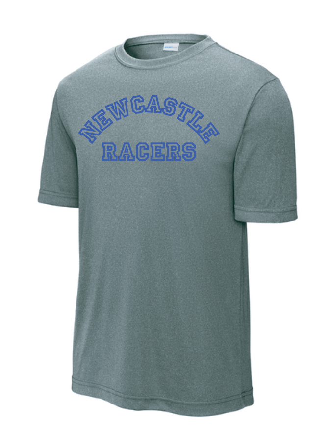 Newcastle Middle School "Curved Text" Moisture Wicking S/S T-shirt (heather)