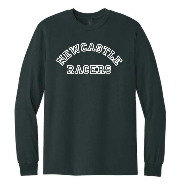 Newcastle Middle School "Curved Text" Gildan L/S T-shirt (black)