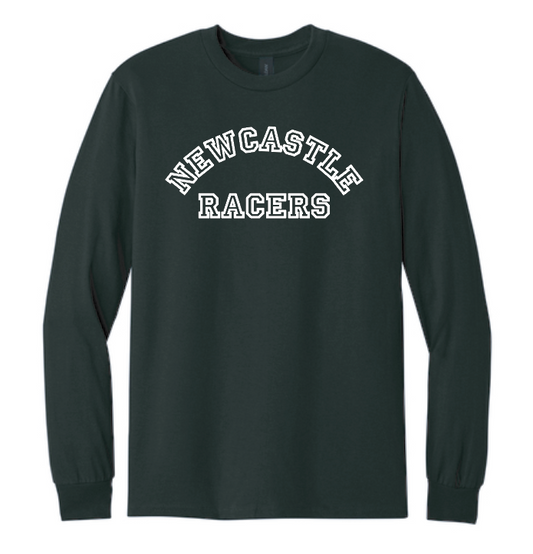 Newcastle Middle School "Curved Text" Gildan L/S T-shirt (black)