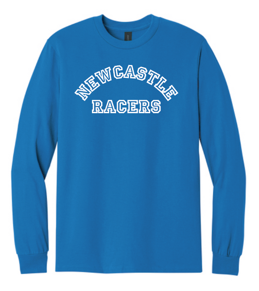 Newcastle Middle School "Curved Text" Gildan L/S T-shirt (royal)