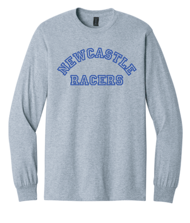Newcastle Middle School "Curved Text" Gildan L/S T-shirt (heather)