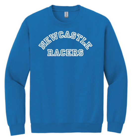 Newcastle Middle School "Curved Text" Gildan Crewneck Sweatshirt (royal)