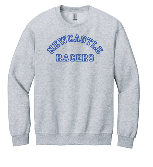 Newcastle Middle School "Curved Text" Gildan Crewneck Sweatshirt (heather)