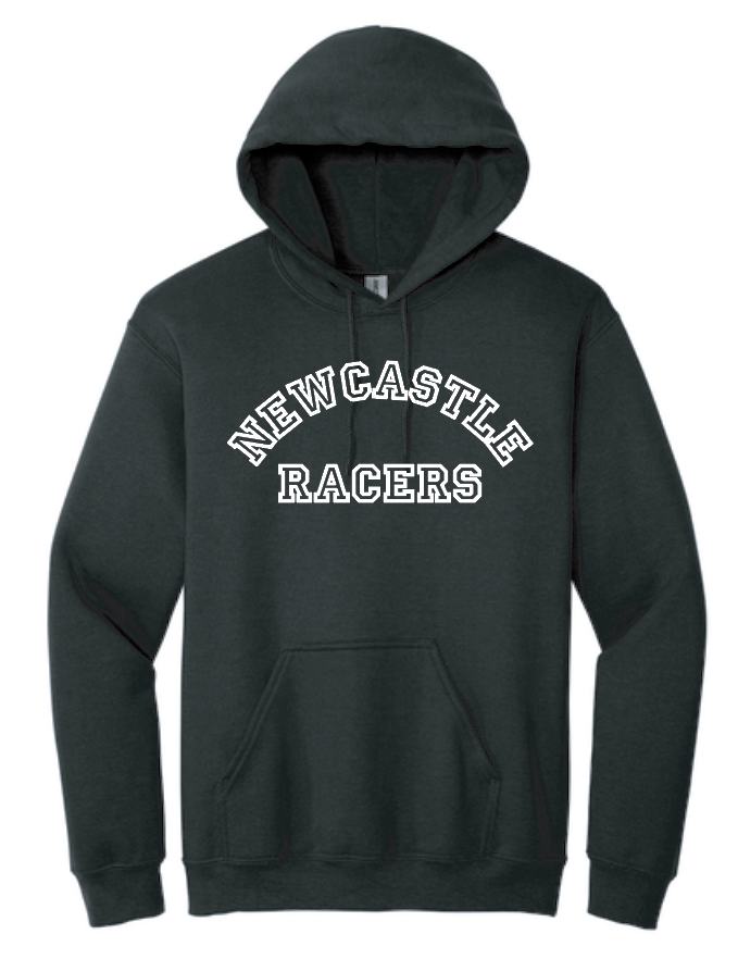 Newcastle Middle School "Curved Text" Gildan Hooded Sweatshirt (black)