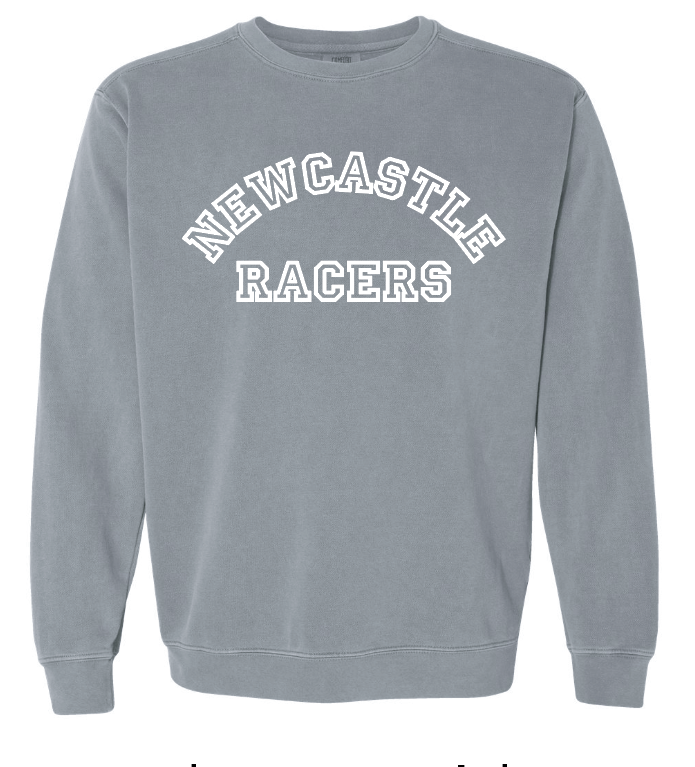 Newcastle Middle School "Curved Text" Comfort Colors Crewneck Sweatshirt (granite)