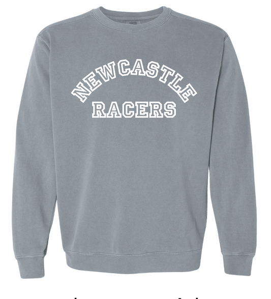 Newcastle Middle School "Curved Text" Comfort Colors Crewneck Sweatshirt (granite)
