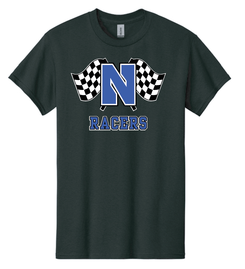 Newcastle Middle School "Racer Flags" Gildan S/S T-shirt (black)