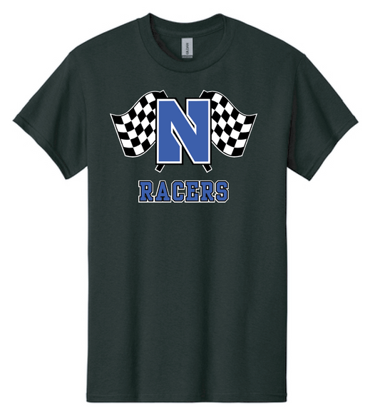 Newcastle Middle School "Racer Flags" Gildan S/S T-shirt (black)
