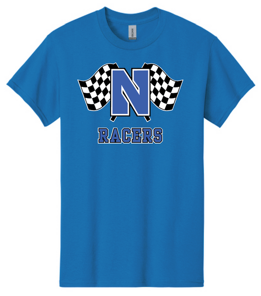 Newcastle Middle School "Racer Flags" Gildan S/S T-shirt (royal)