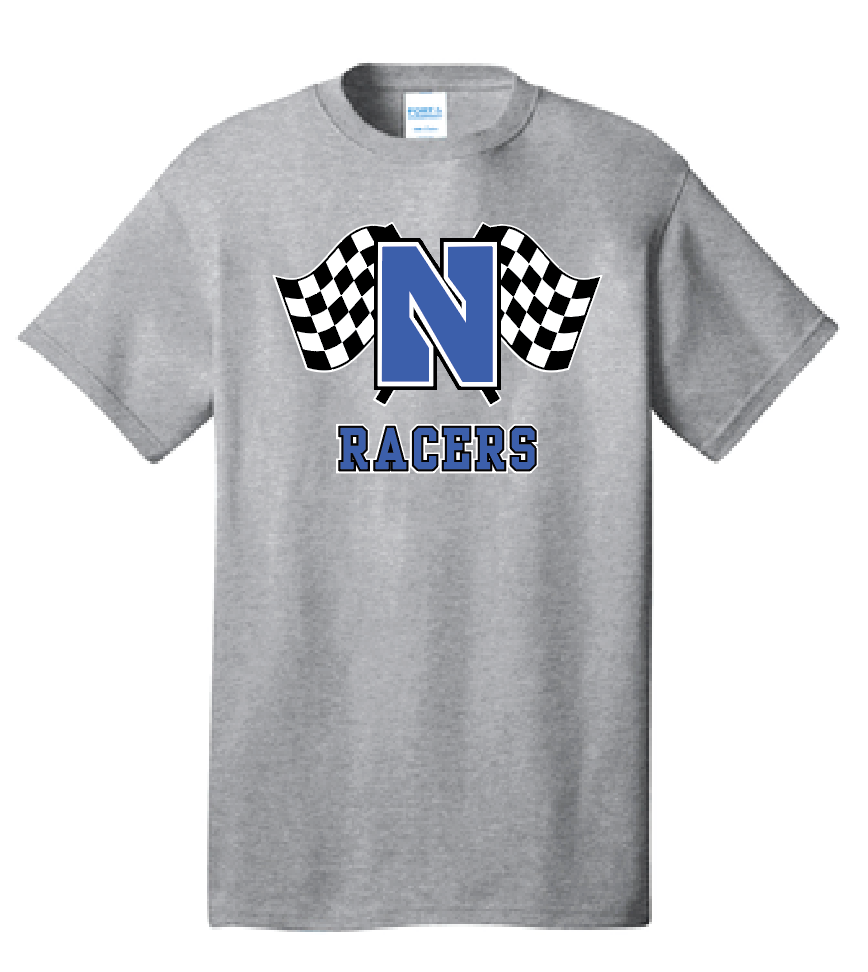 Newcastle Middle School "Racer Flags" Gildan S/S T-shirt (heather)