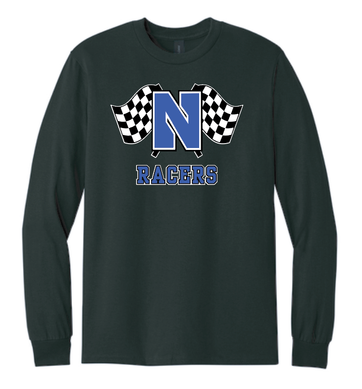 Newcastle Middle School "Racer Flags" Gildan L/S T-shirt (black)