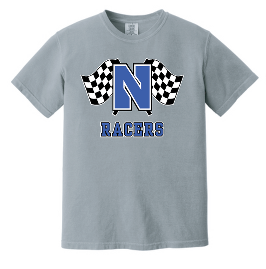 Newcastle Middle School "Racer Flags" Comfort Colors S/S T-shirt (granite)