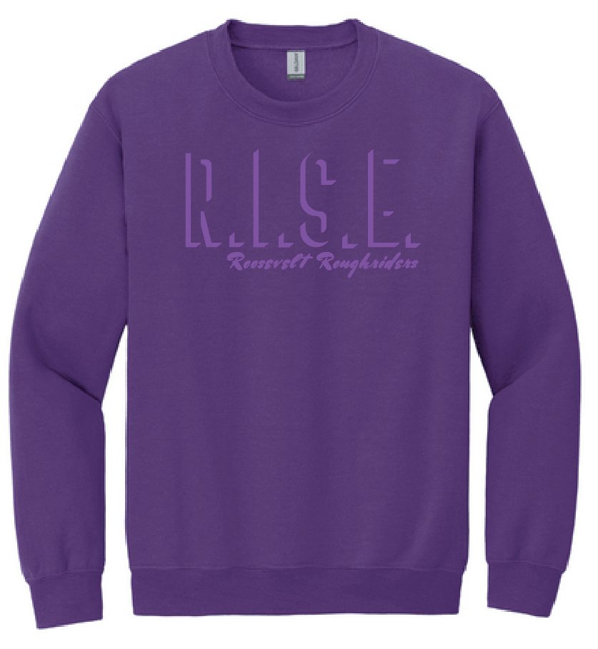 Roosevelt "3D Puff" Design Crewneck Sweatshirt (purple)