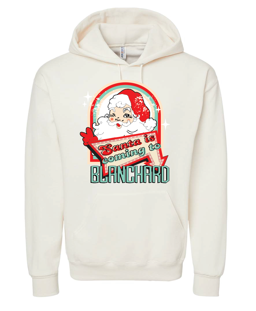 Blanchard PTO "Santa" Design Jerzees Hooded Sweatshirt