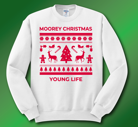 Young Life " Moorey Christmas" Design Crewneck Sweatshirt