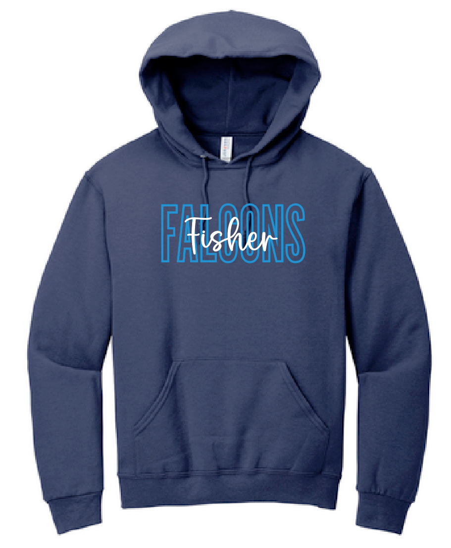 Fisher "Block Script" Design Hooded Sweatshirt