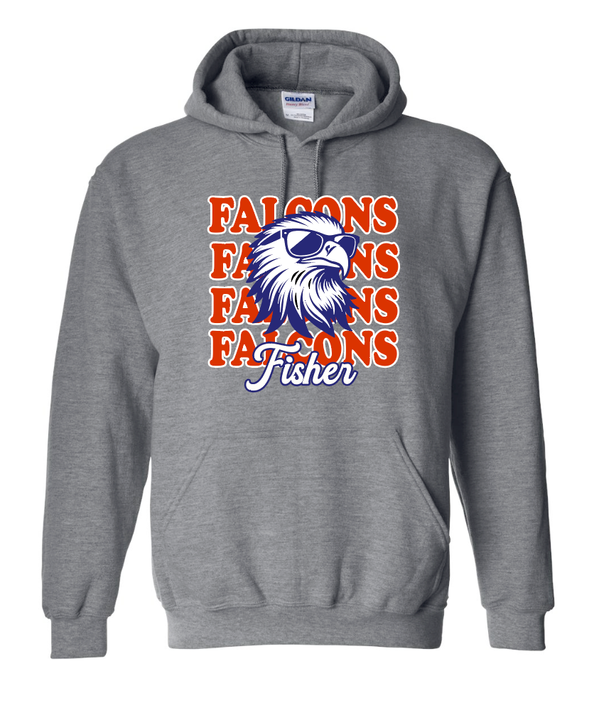Fisher "Falcon Head" Design Hooded Sweatshirt