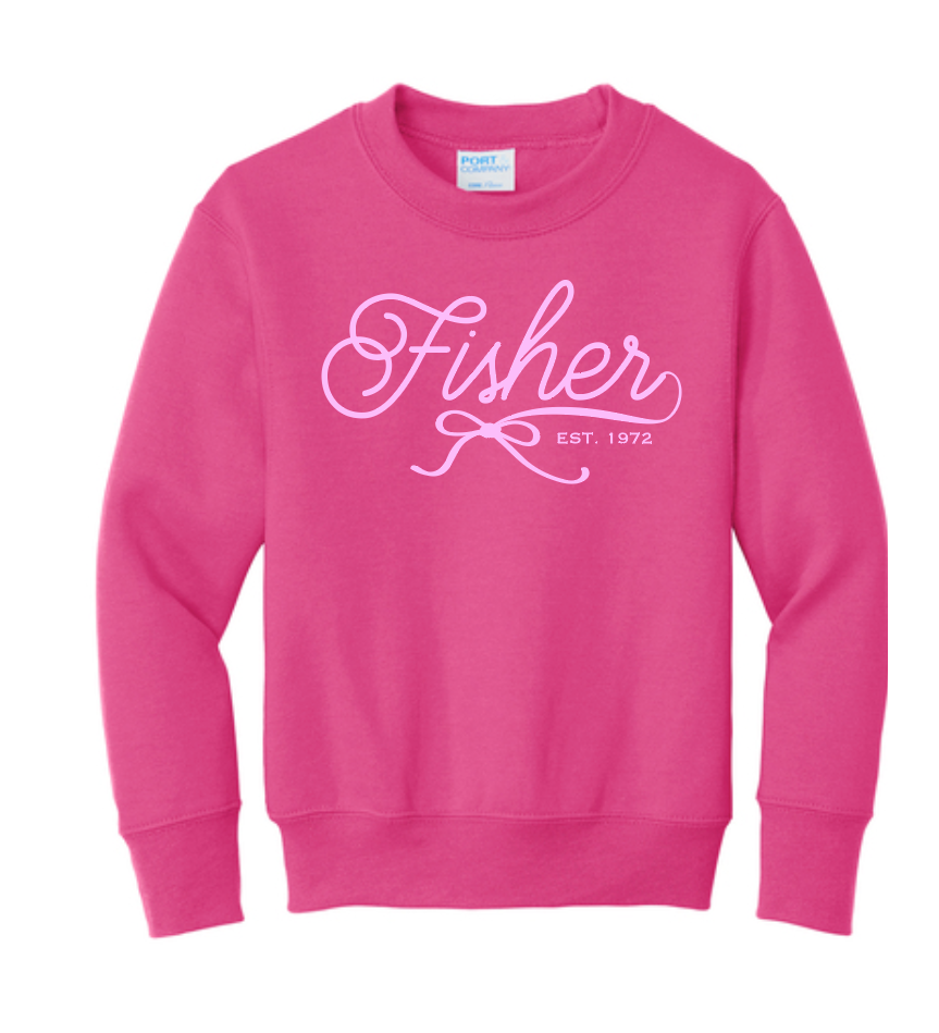 Fisher "Puff Script" Design Crewneck Sweatshirt
