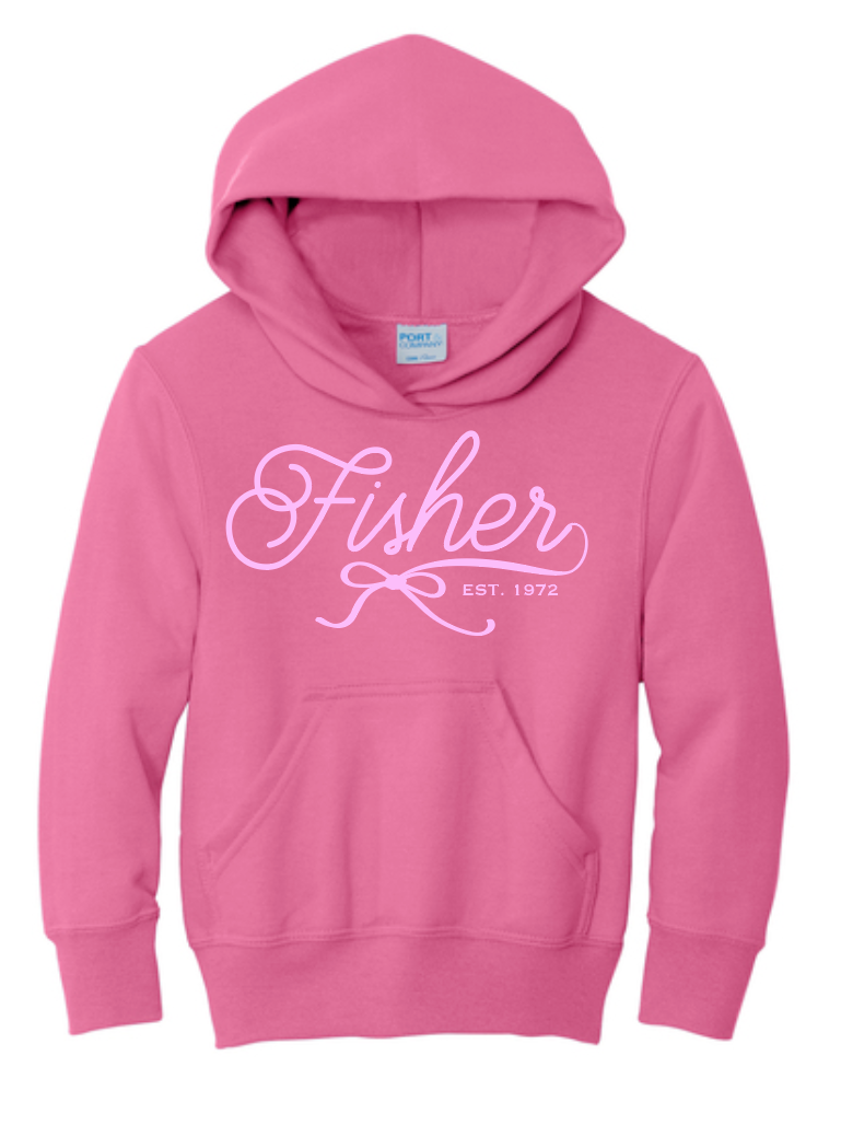 Fisher "Puff Script" Design Hooded Sweatshirt