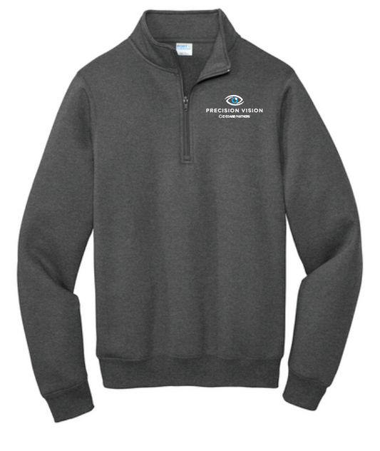 Precision Vision "Logo" Design 1/4 Zip Sweatshirt (dark heather)