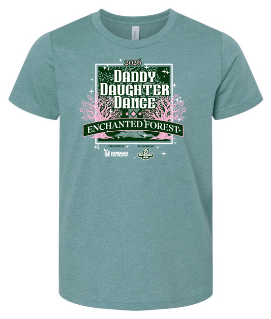 Daddy Daughter Dance "Enchanted Forest" Design S/S T-shirt (dusty blue)