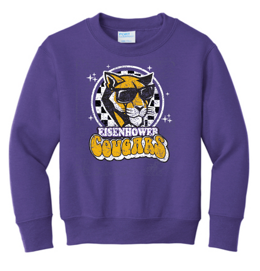 Eisenhower "Cougar" Design Crewneck Sweatshirt (purple)