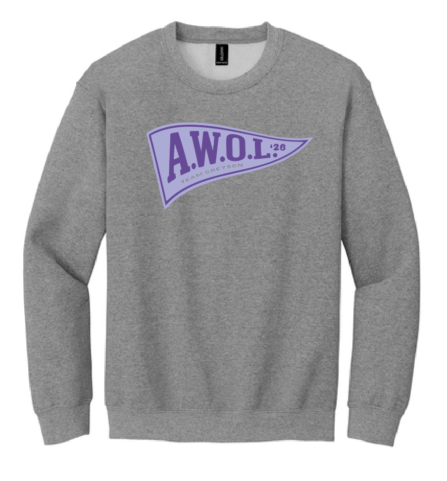 Washington AWOL "Pennant" Design Crewneck Sweatshirt (dark heather)