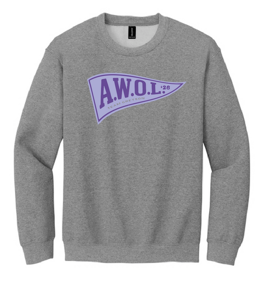 Washington AWOL "Pennant" Design Crewneck Sweatshirt (dark heather)