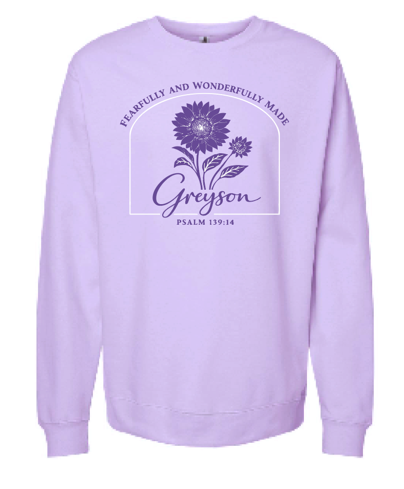 Washington AWOL "Flower" Design Crewneck Sweatshirt (lavender)