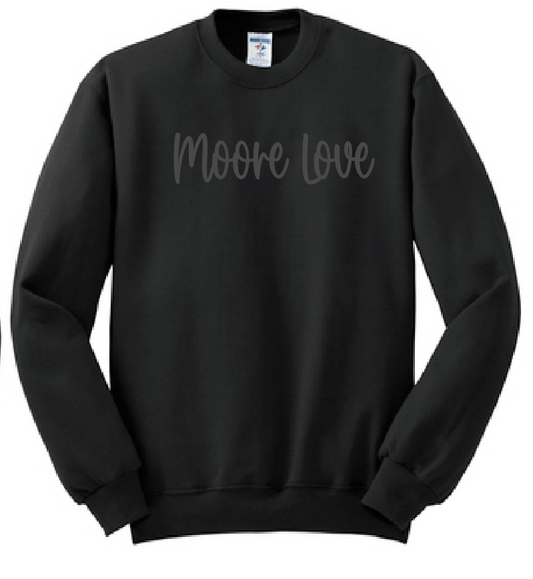 Moore West Moore Love "Tonal" Design Crewneck Sweatshirt (black)