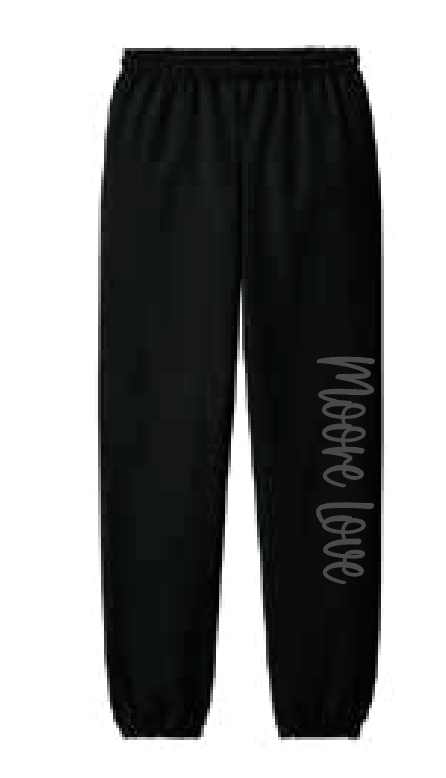 Moore West Moore Love "Tonal" Design Sweatpant (black)