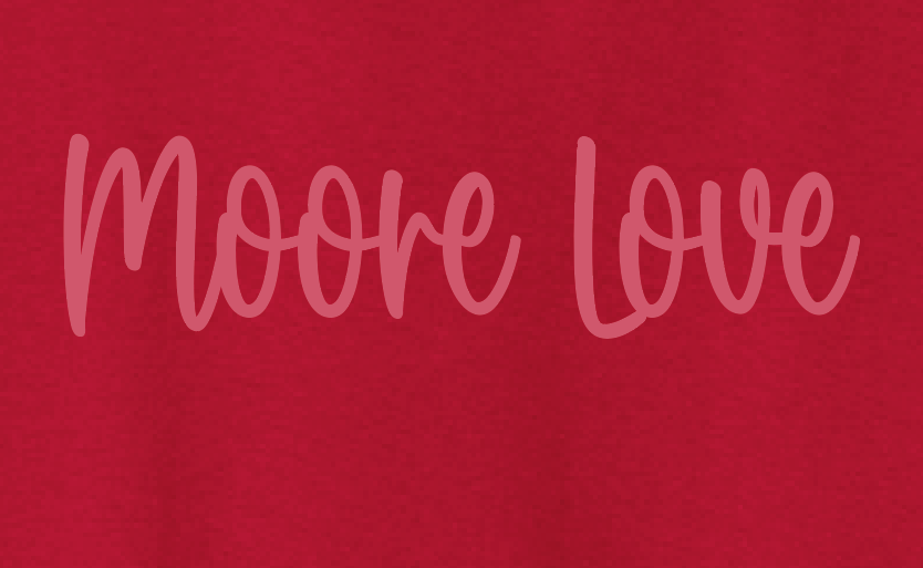 Moore West Moore Love "Tonal" Design S/S T-shirt (red)
