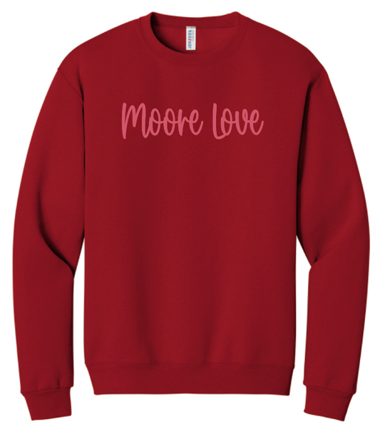 Moore West Moore Love "Tonal" Design Crewneck Sweatshirt (red)
