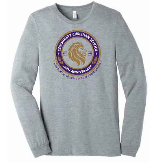 CCS PTSF "40 Years Lion" Design L/S T-shirt (heather)