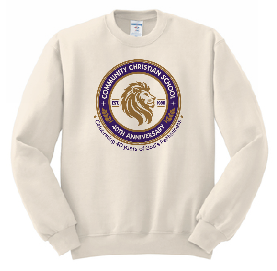 CCS PTSF "40 Years Lion" Design Crewneck Sweatshirt (natural)