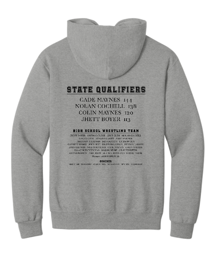 CCS Wrestling "State" Design Hooded Sweatshirt
