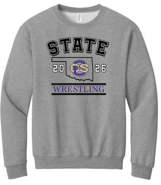 CCS Wrestling "State" Design Crewneck Sweatshirt