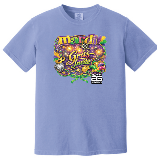 Alpha Gymnastics "Mardi Gras" Design Comfort Colors S/S T-shirt