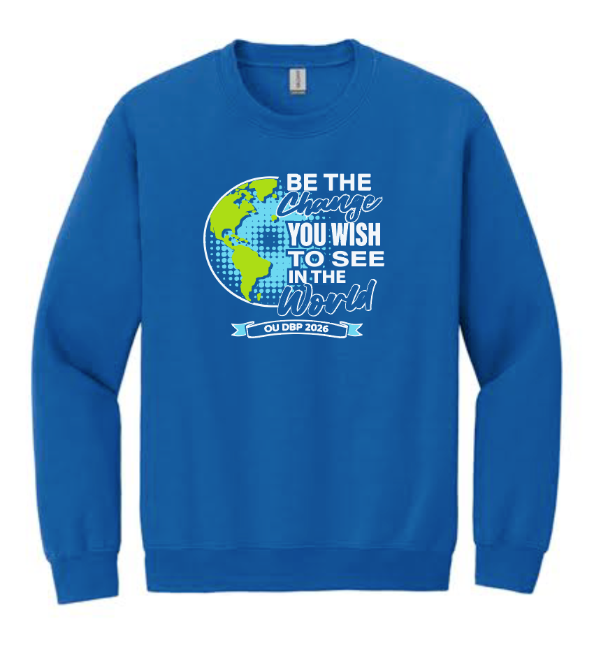 DBP "Be the Change" Design Gildan Crewneck Sweatshirt (royal)