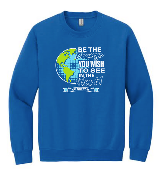 DBP "Be the Change" Design Gildan Crewneck Sweatshirt (royal)