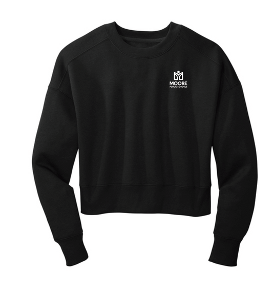 Moore Public Schools "Logo" District Women's Cropped Sweatshirt (black)
